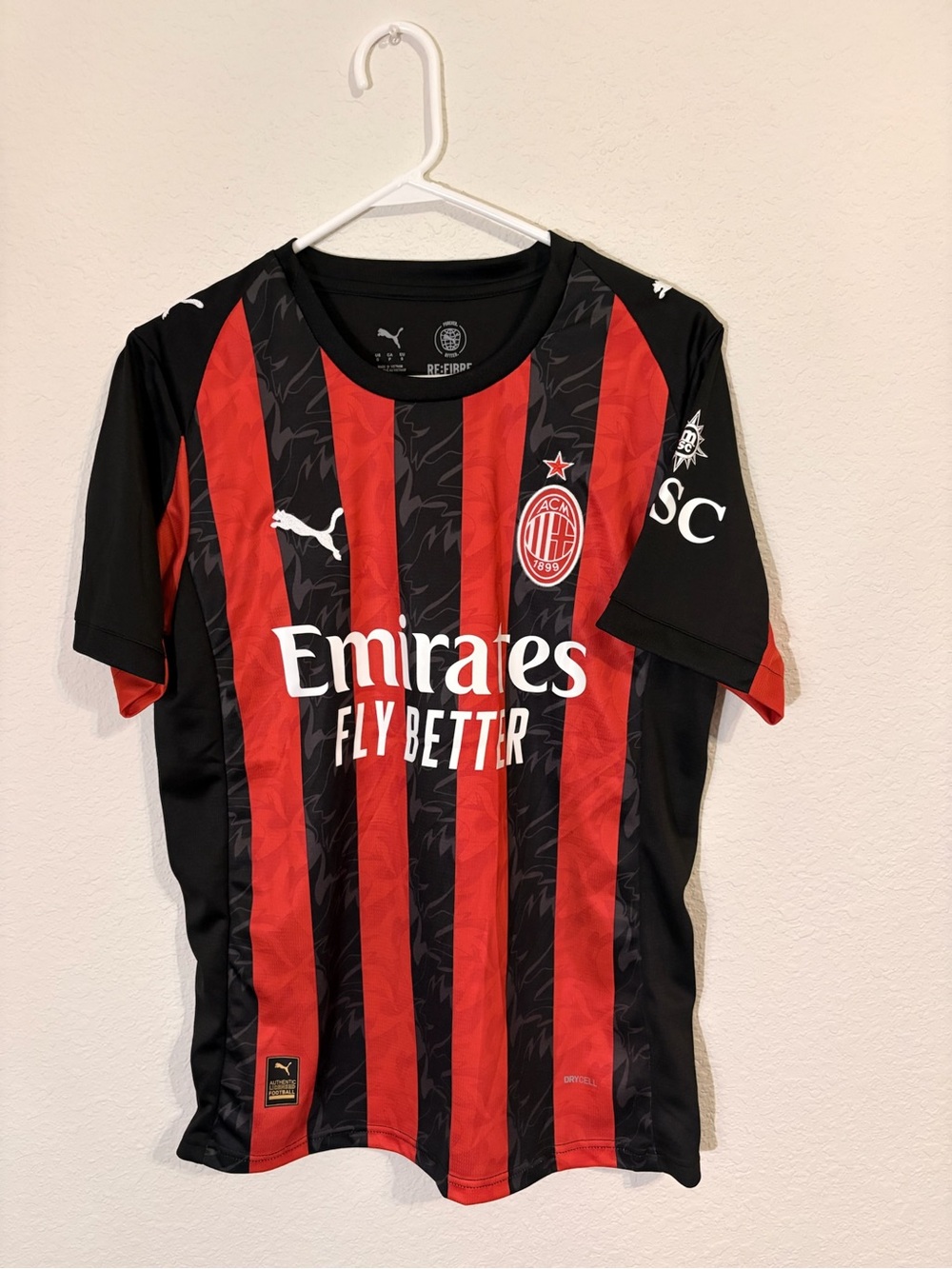 Puma AC Milan Home Black & Red Gimenez #7 Soccer Jersey